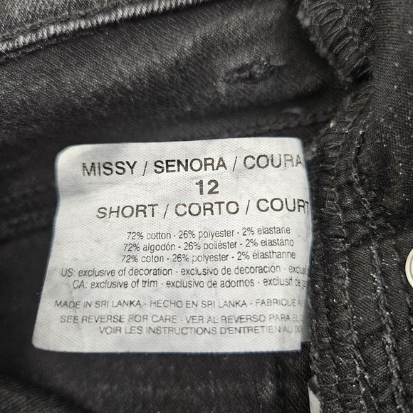 Glorai Vanderbuilt Jeans Womens 12 Amanda Missy Short Black Denim Straight Leg - Picture 8 of 10